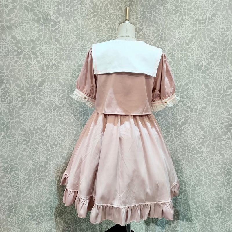 ハンドメイド【ワンピース、セットアップ】 Amavel】 セットアップ風セーラーワンピース(ミドル丈