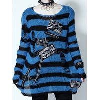 【SEXPOTReVeNGe】DESTROY PUNK CUSTOM ボーダー セーター BLE【SB11027】