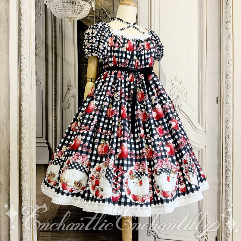 Enchantlic Enchantilly 猫柄赤　ジャンスカ Enchantlic Enchantilly 猫柄赤ジャンスカ