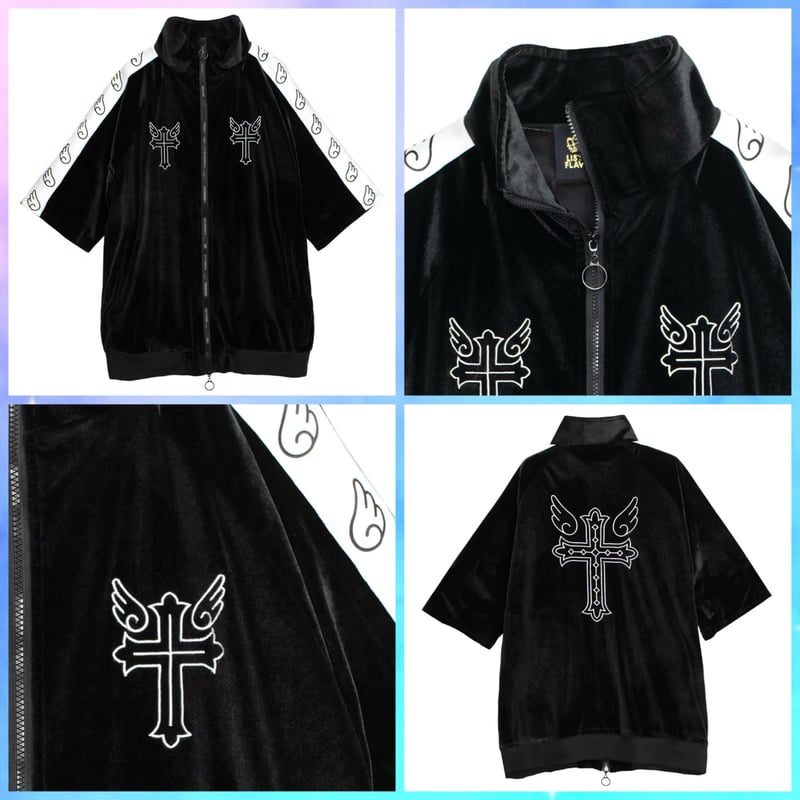 LISTEN FLAVOR 天界のベロア半袖ジャージ 地雷 サイバーチャイナ半袖