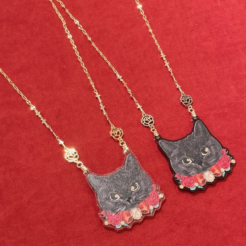 Enchantlic Enchantilly】黒猫のローズちゃん ネックレス/012-916