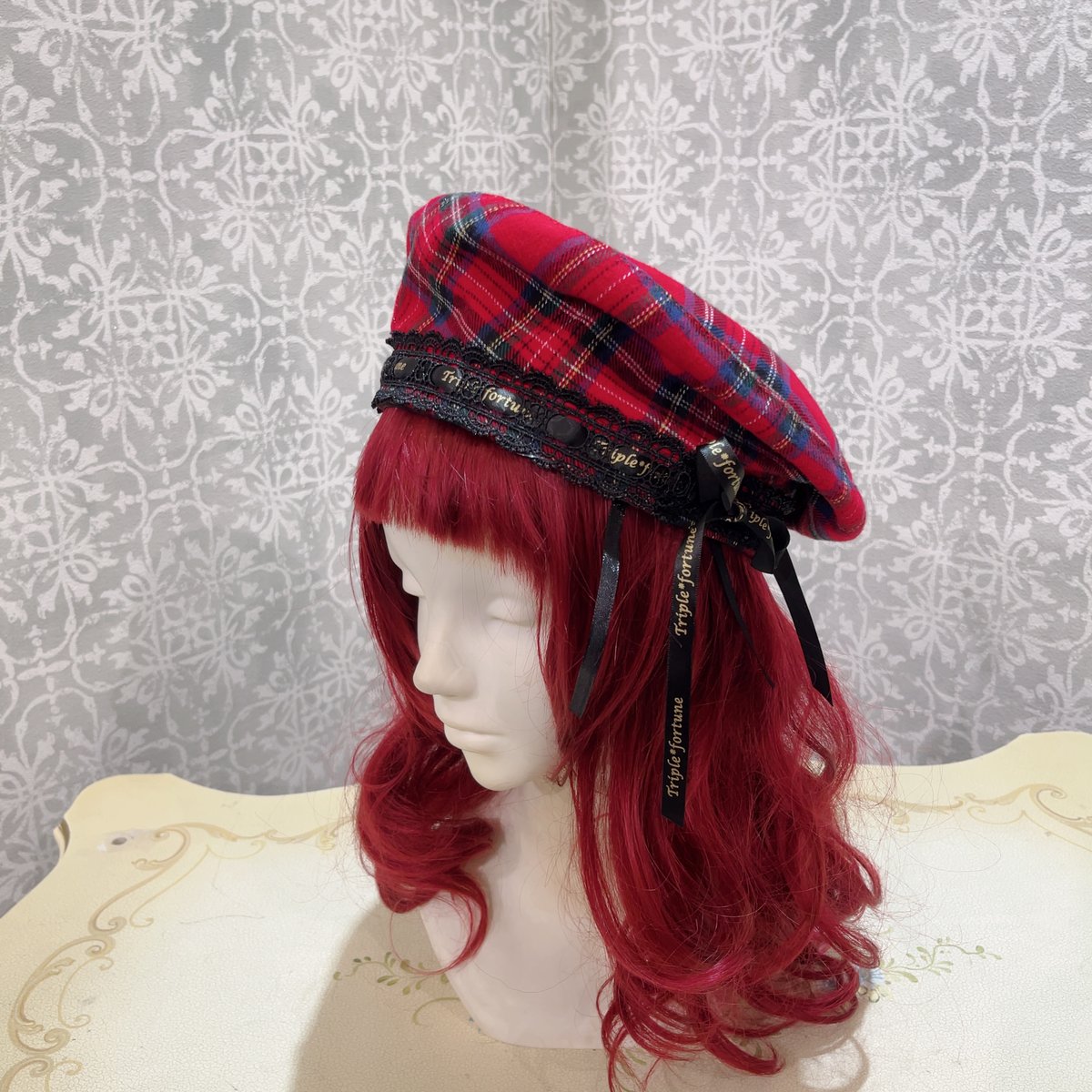 Triple*fortune】ベレー帽(赤チェック) | KIST ONLINE STORE