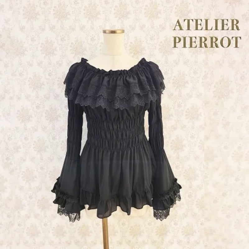 ATELIER-PIERROT】Shirring princess sleeve blous ATELIER-PIERROT】Shirring princess sleeve blous