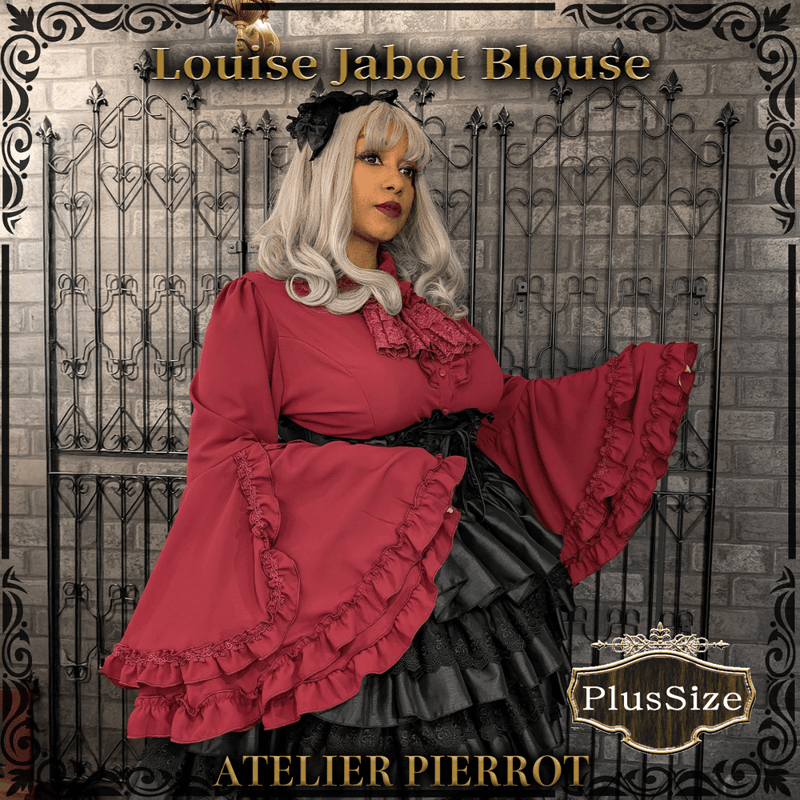 ルイーズジャボタイブラウス　綿 ATELIER PIERROT】ルイーズ ジャボタイ ブラウス【サイズ2
