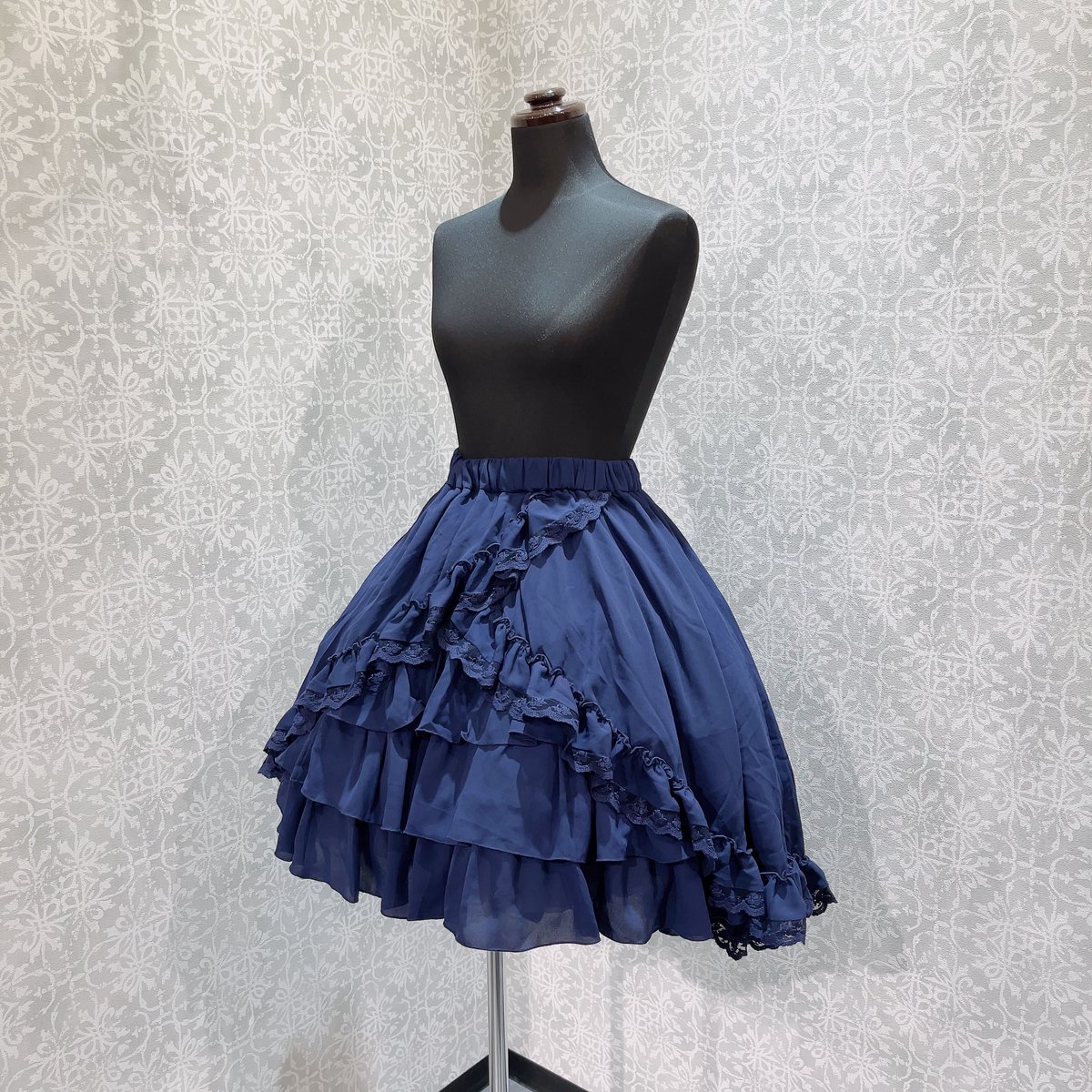 アトリエピエロ Victorian Ruffle Chiffon Skirt 黒