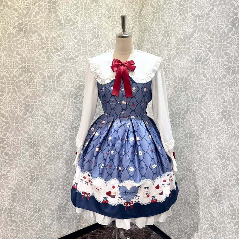 新品♡アマベル♡Sweet Whipプリントワンピ♡ブラウン♡リボンノベルティ付 新品♡アマベル♡Sweet Whipプリントワンピ♡ブラウン♡リボン