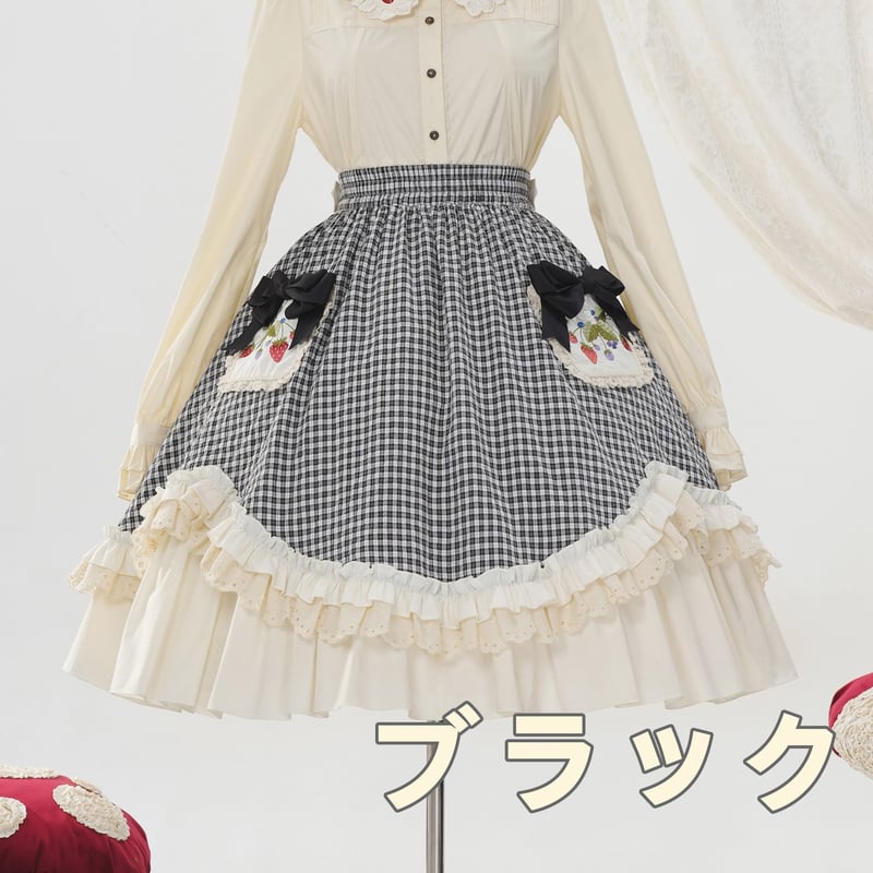 星箱Works】ストロベリー・リボンブーケ いちごアップリケスカート