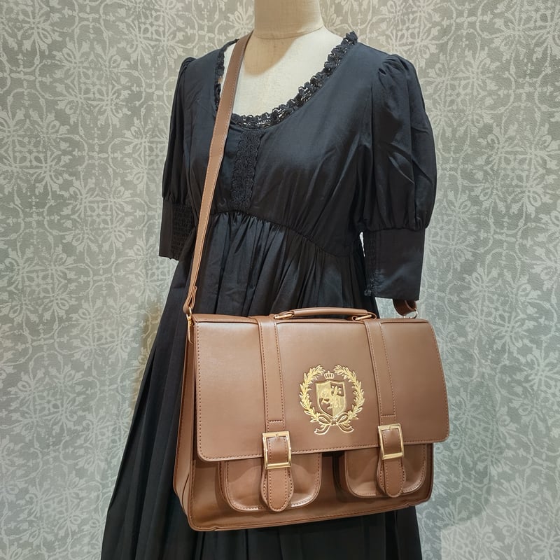 Amavel】エンブレム入りダブルポケットサッチェルバッグ/125770832