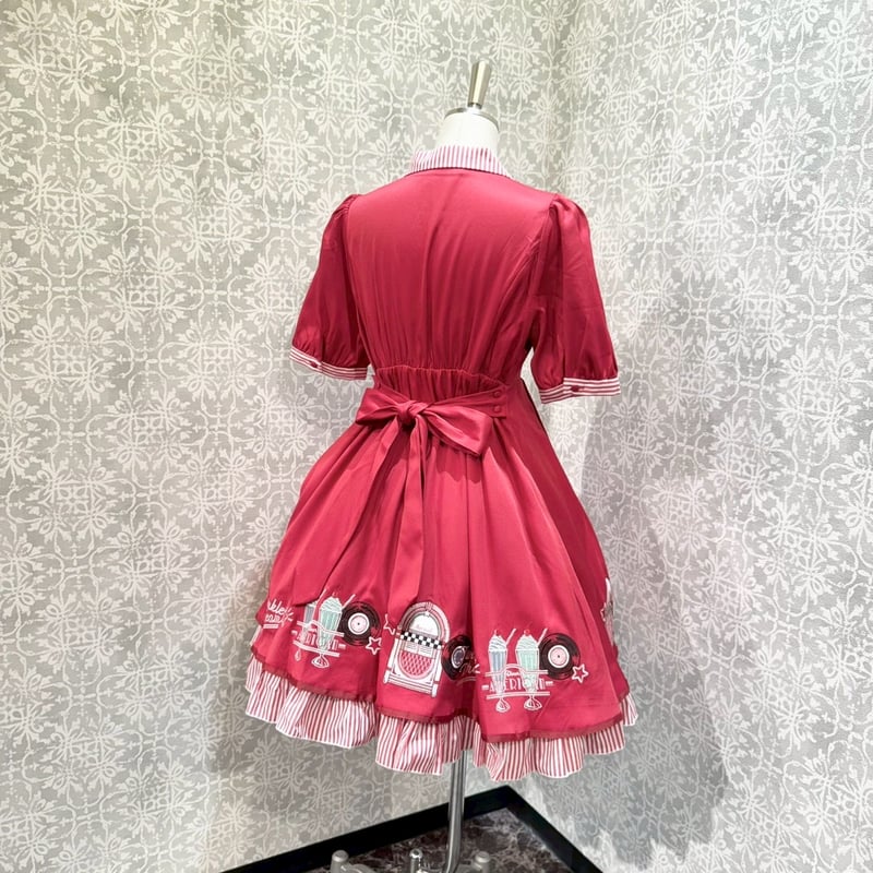 Amavel Dreaming Diner ワンピース ブルー Amavel】Dreaming Diner エプロン付きワンピース/125170595 |