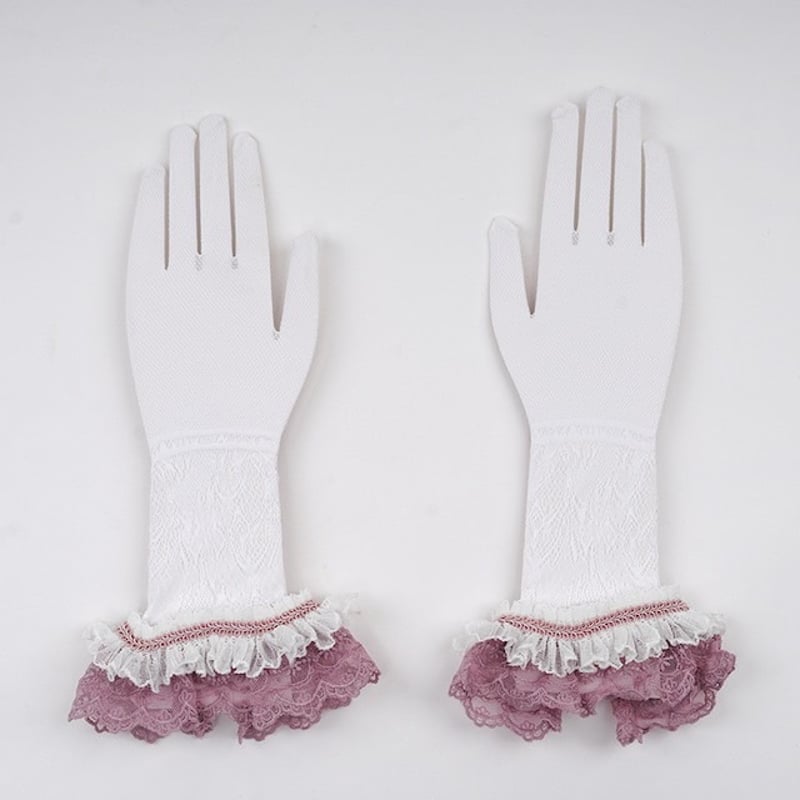 大きなマリアージュ布花ブーケ・レースロング手袋✨️フランスアンティーク２点セット フランスアンティーク2点セット✨️大きなマリアージュ布花ブーケ