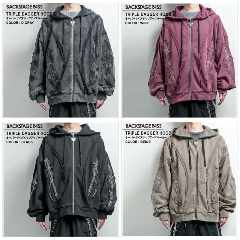 BACKSTAGE PASS】TRIPLE DAGGER HOODIE(トリプル ダガー フ