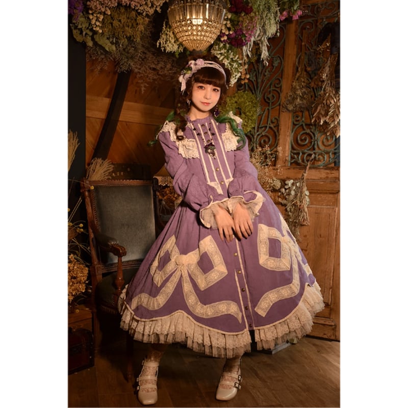 星箱Works】リボンフローラ コットンレースロングワンピース 星箱Works】リボンフローラ コットンレースロングワンピース
