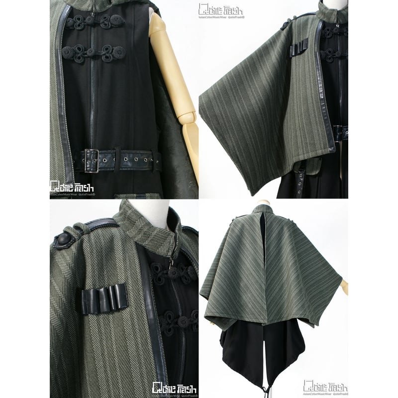 Qutie Frashキューティーフラッシュ/ブラックポンチョマントコート Qutie Frashキューティーフラッシュ/ブラックポンチョマントコート