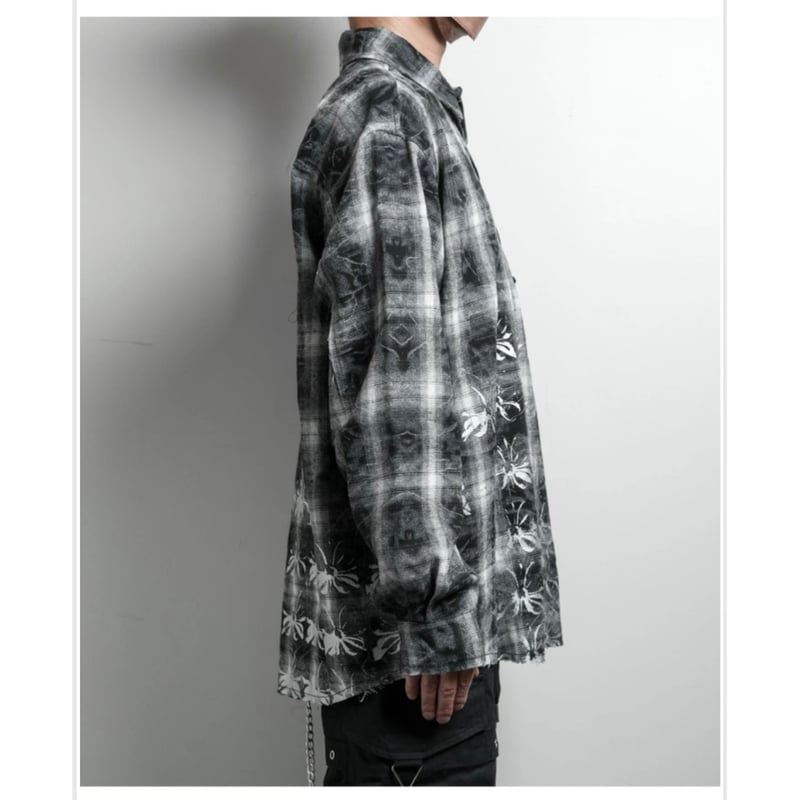 バックステージパス（backstagepass）/ZERO PYRAMID(ゼロ ピラミッド)オーバーサイズ オンブレーチェックシャツ BACKSTAGE PASS】ZERO PYRAMID / オーバーサイズ オンブレーチェッ