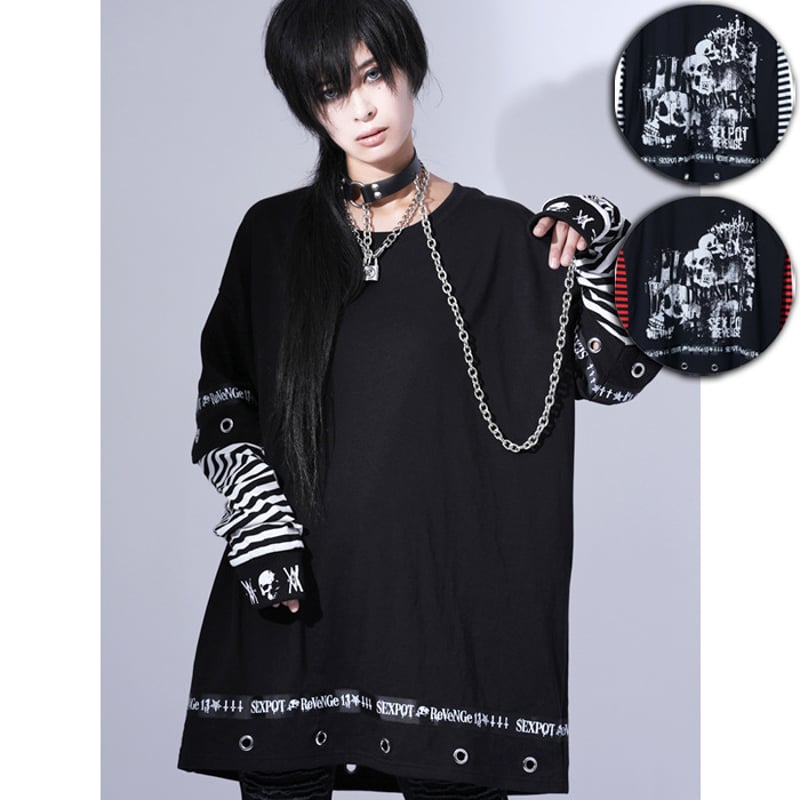 SEXPOTReVeNGe】 LOGO BELT BORDER BIG カットソー【SA68