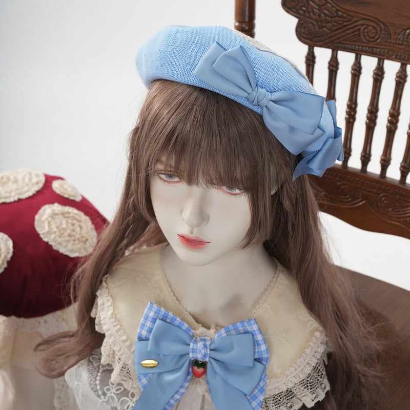 【極美品】Hoshibako Works ストロベリー・リボンブーケ　ワンピース 星箱Works】ストロベリー・リボンブーケ いちご刺繍ベレー【お取り寄せ