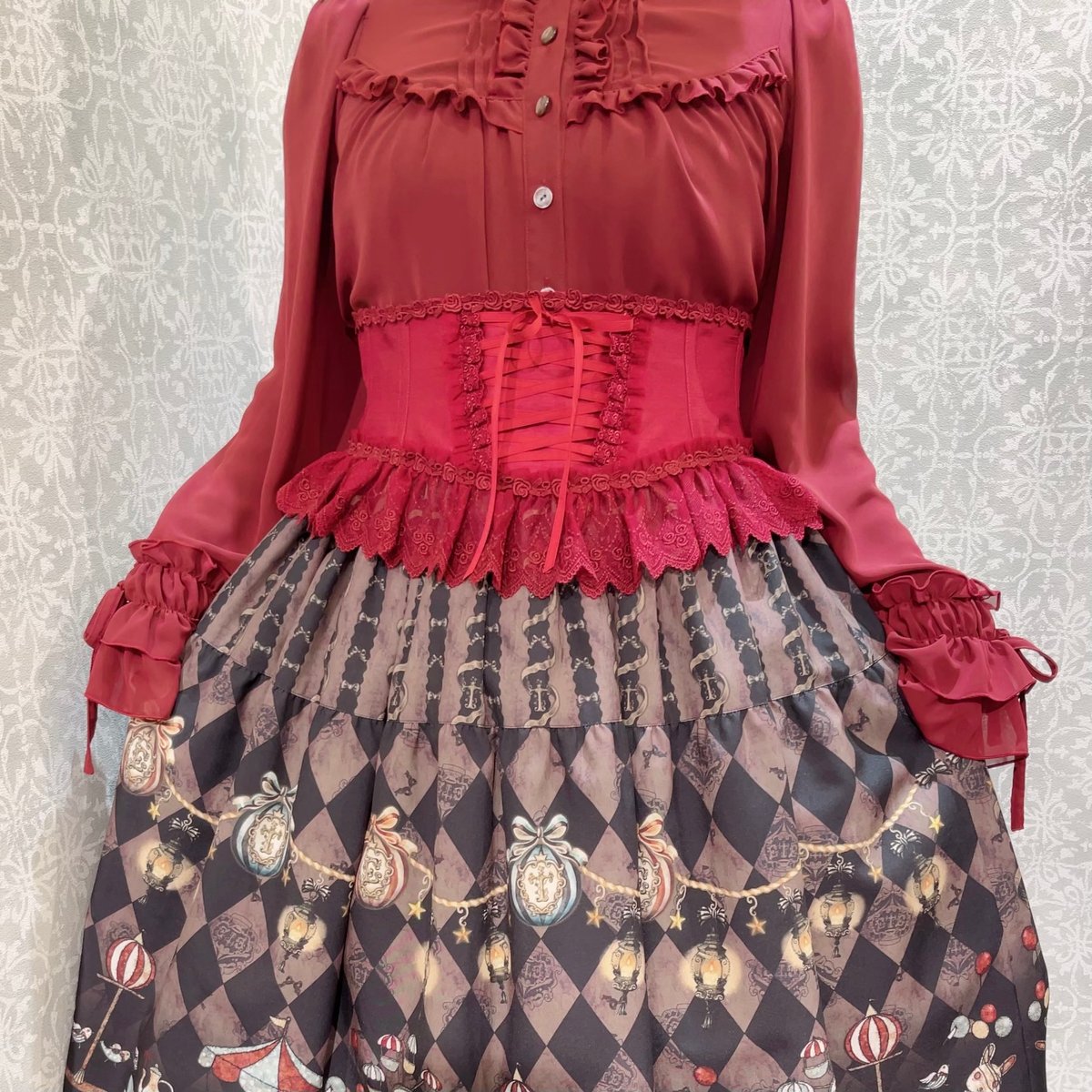 【Enchantlic Enchantilly】ローズレースリボンコルセット Enchantlic Enchantilly】チュールレースリボンコルセット(薔薇