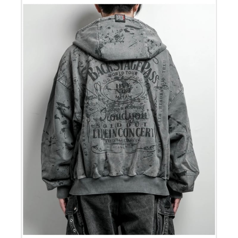 BACKSTAGE PASS】BONZO HOODIE / ビッグシルエット ジップアップパ
