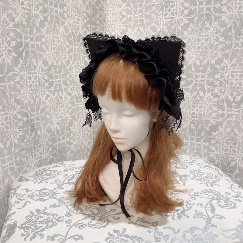 ATELIER PIERROT ねこみみヘッドドレス 黒 ✨NEW✨ 【ATELIER PIERROT】 Mimi de Chat Lace Headdress ¥6,600