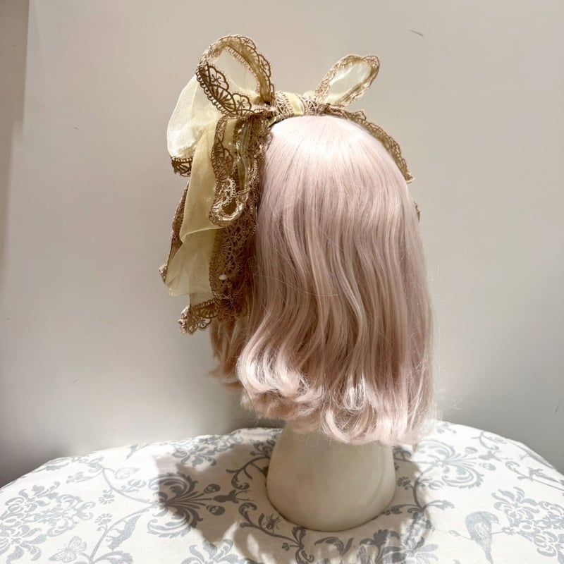 Heartワッペンオーガンジーリボンカチューシャ 濃ピンク 新品 USED】Heartワッペンオーガンジーリボンカチューシャ | Angelic