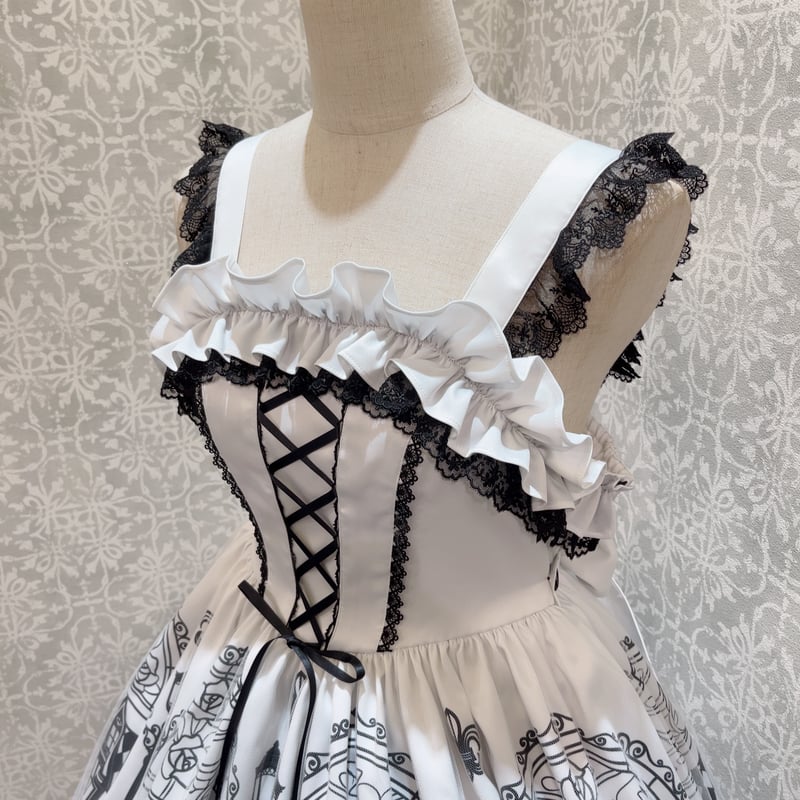 KARA ファンミ　トレカセット　白　黒　20セット ティカ Tika モノトーン襟デザインネックリボン半袖フレアミニ