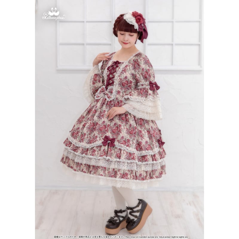 受注予約】メタモルフォーゼ/ゴブランブーケレースフリル姫袖ドレス