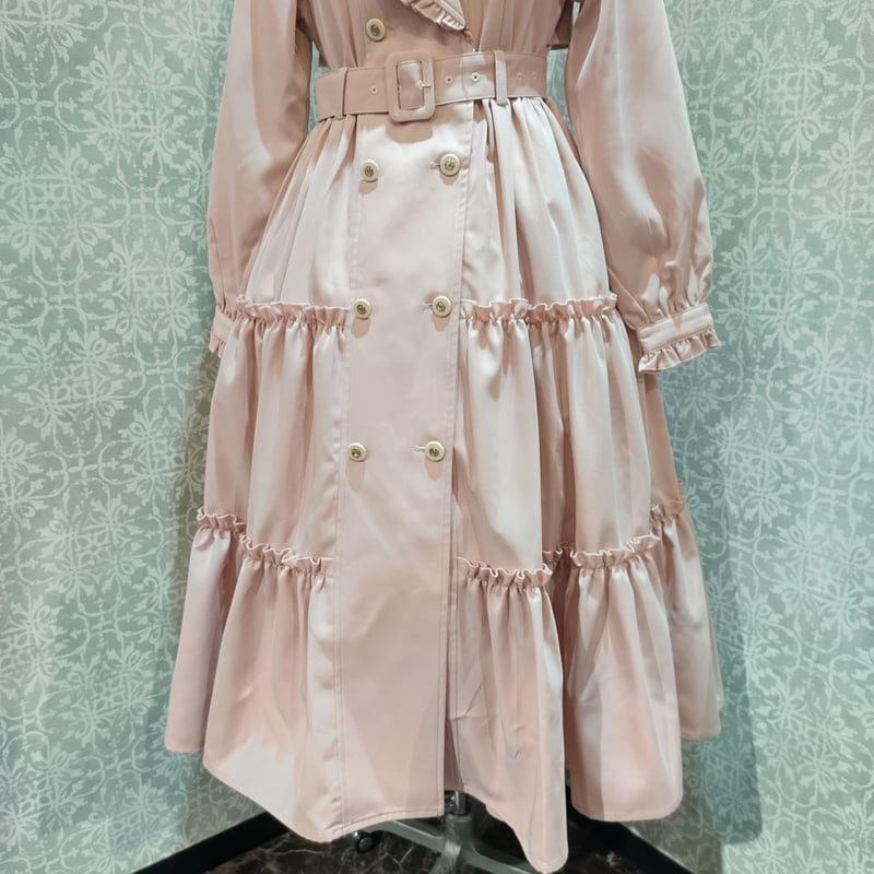 Amavel】フリルティアードトレンチコート（ロング丈）/125210113