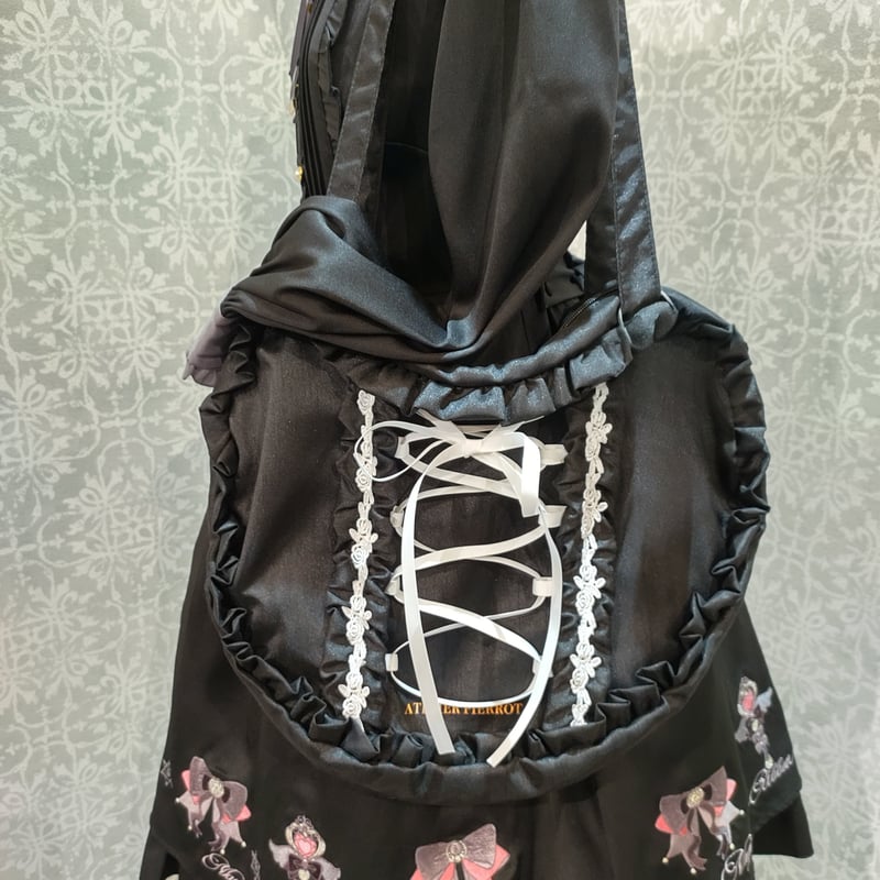 ATELIER-PIERROT】Lace up Ribbon Heart Bag/AK-14