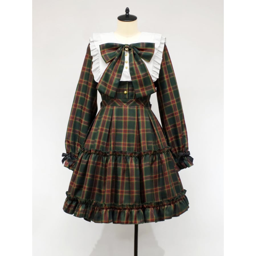 Amavel＊Dolly Holiday チェックティアードワンピース&ベレー帽
