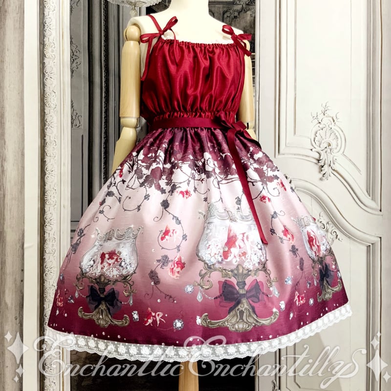 Enchantlic Enchantilly】金魚の宝石箱 シャンタンJSK (茜色) |