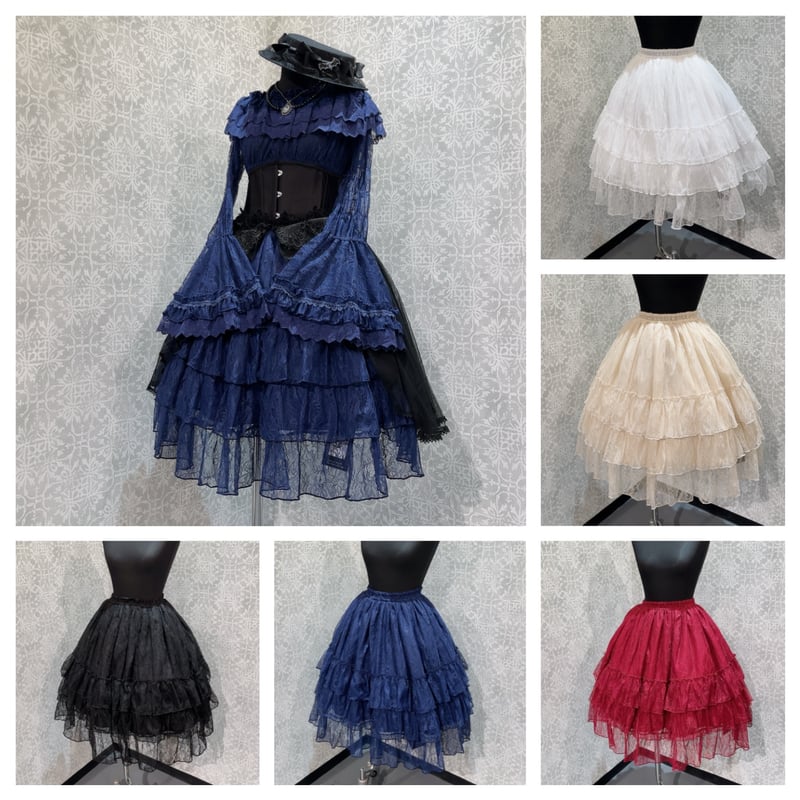 ATELIER-PIERROT】Ruffle Chiffon Skirt -Lace-/TS ATELIER-PIERROT】Ruffle Chiffon Skirt -Lace-/TS