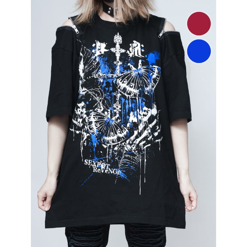 SEXPOTReVeNGe】Shoulder Zip Original Cutsew 毒蛾