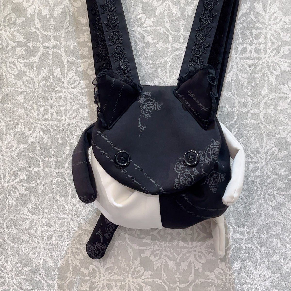 h.NAOTO】Lovely CAT Frill Backpack/FR25-B020 BK