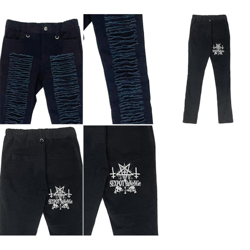 SEXPOTReVeNGe】 PUNKISH SLASH STRETCH スキニー パンツ【