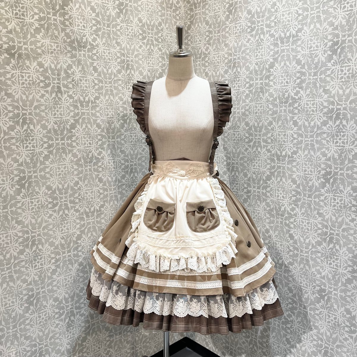 星箱Works】ベアーズベーカリー エプロン&サスペンダー付きスカート  