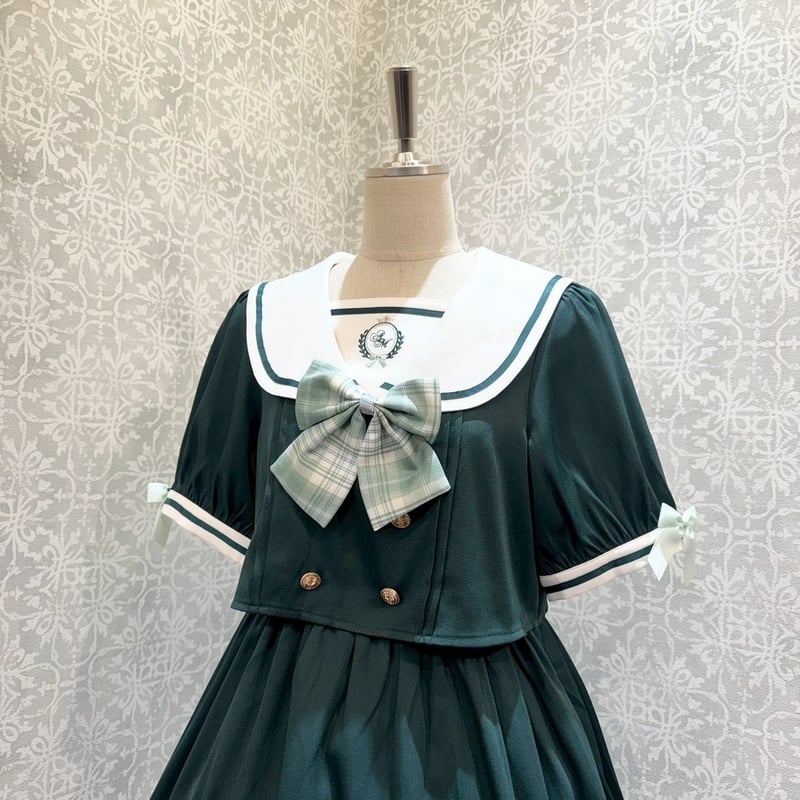 Amavel】 Chouchou Check セットアップ風セーラーワンピース/126170