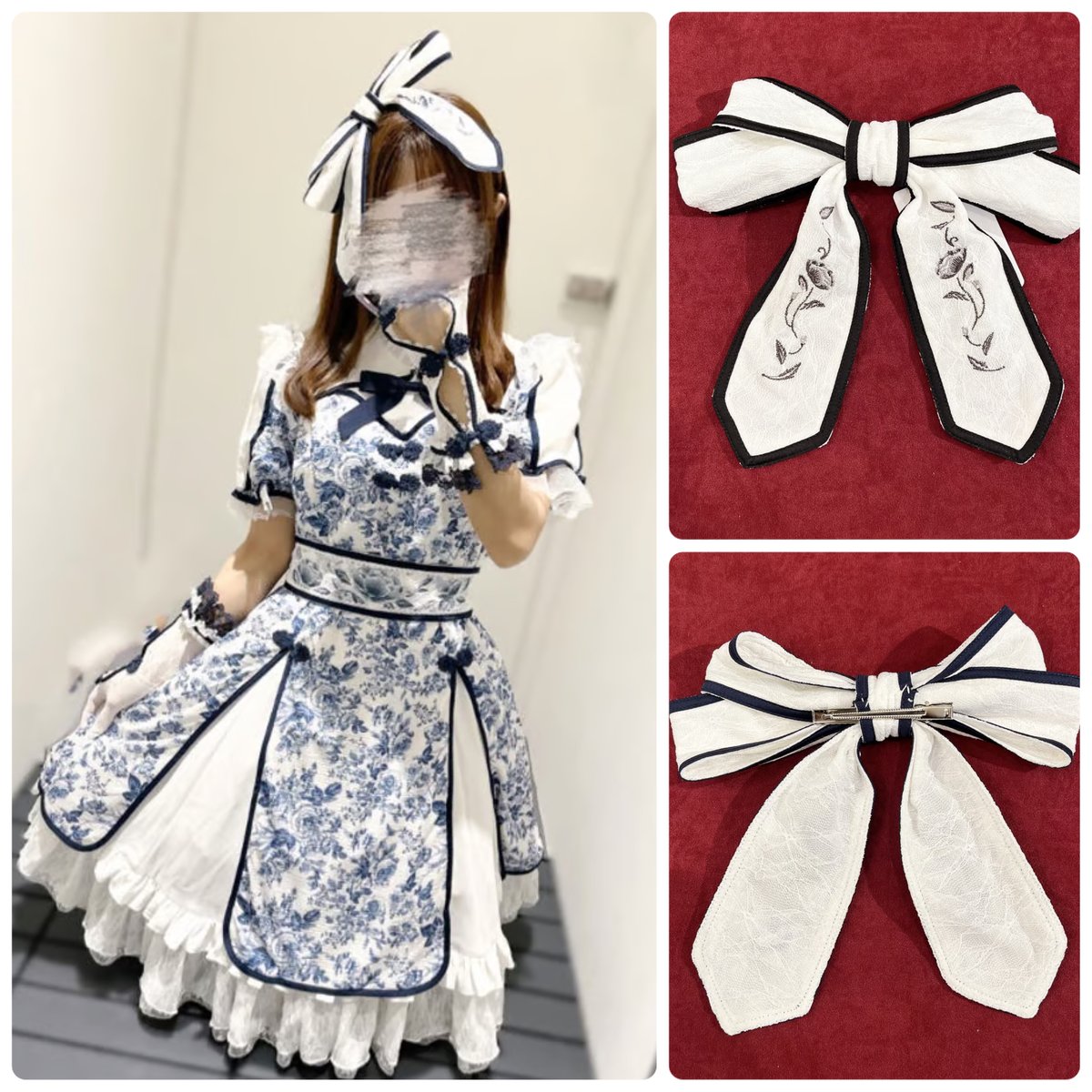 星箱ワークス エグランティーヌ パフスリーブドレス モチーフリボンクリップ 星箱ワークス エグランティーヌ パフスリーブドレス モチーフ