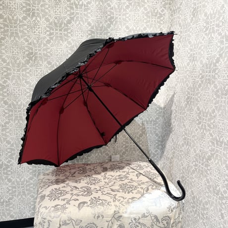 【Apleberute】 large-rosee (ラルジュ ロゼ) - 1級遮光 晴雨兼用 雨傘 UVカット 長傘 フリル/0102-22001