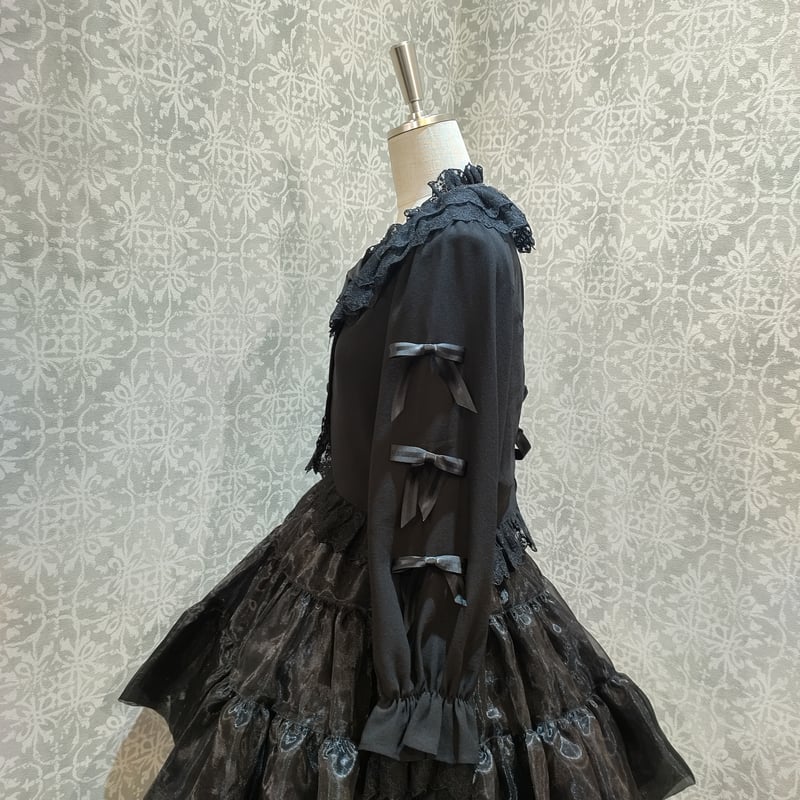 ATELIER PIERROT Vallée lys ブラウス 黒 ATELIER-PIERROT/Vallée lys】 Sugar Lace Ribbon