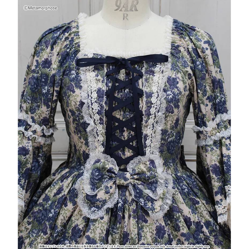 受注予約】メタモルフォーゼ/ゴブランブーケレースフリル姫袖ドレス