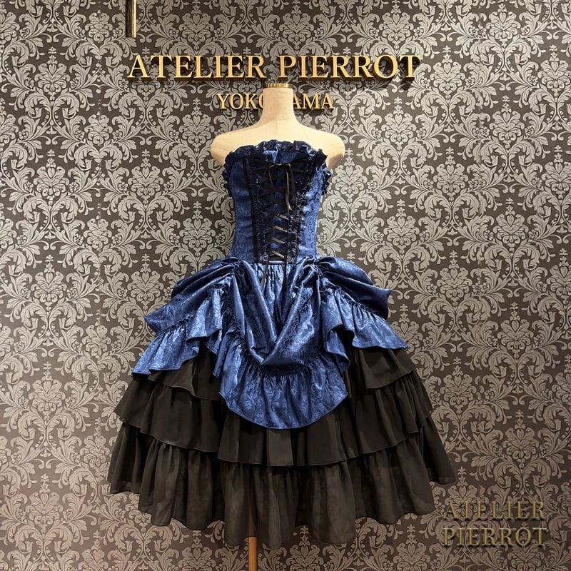 ATELIER PIERROT Bustle Corset Dress ネイビー Bustle Corset Dress