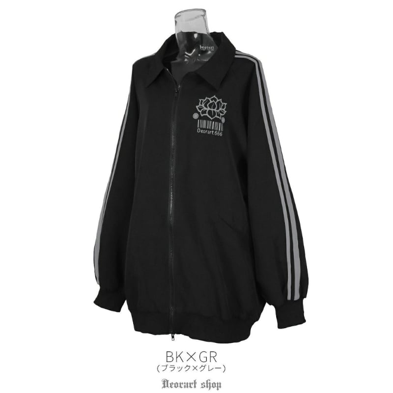 [APPAREL]/ディオラート/襟付き・サイドライン ジップパーカー [ GOTH CHINA ] ブラック x パープル (F) ゴスロリ・パンク/Deorart Deorart】襟付き・サイドライン ジップパーカー [ GOTH CHINA ]（DRT2
