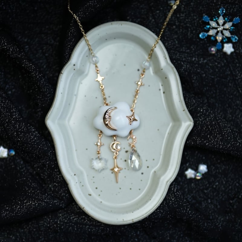 星箱Works】ふわふわ雲と星のネックレス/P37402048G【お取り寄せ