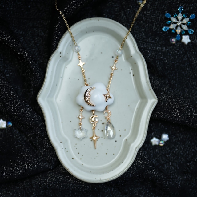 星箱Works】ふわふわ雲と星のネックレス/P37402048G【お取り寄せ