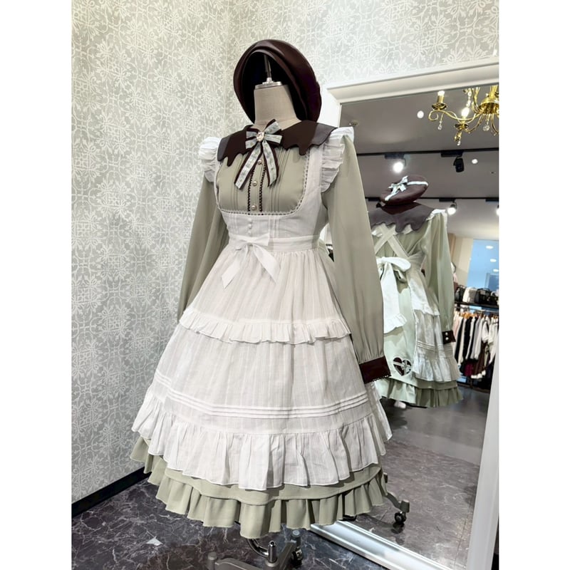 Amavel Marchen Cotton フリルワンピース Amavel】 Marchen Cotton フリルエプロン/126300210 | KIS