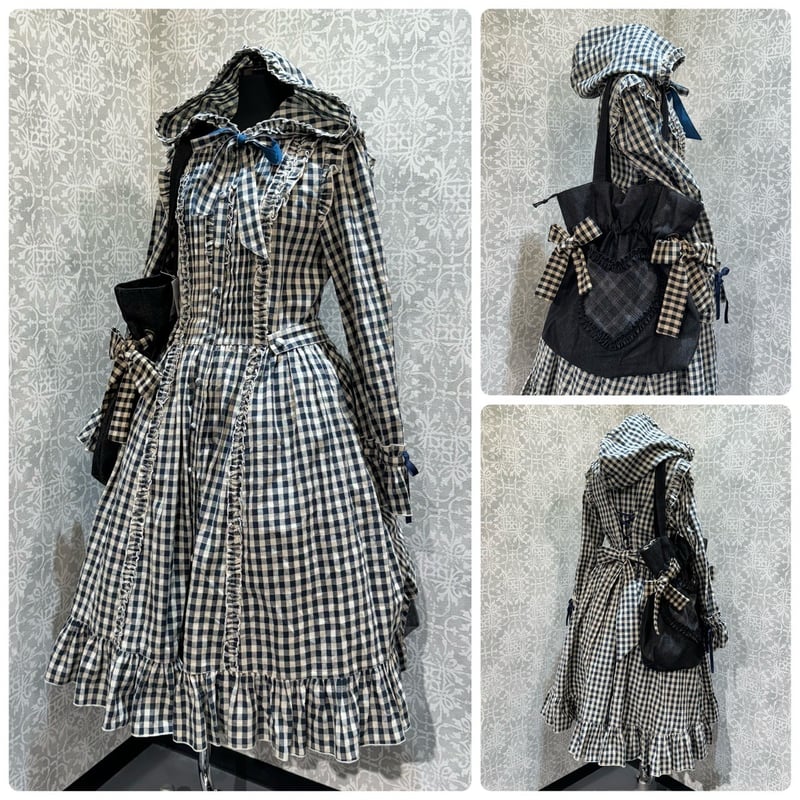 星箱Works】シーソルトマキアート デニムチェック リボンワンピース