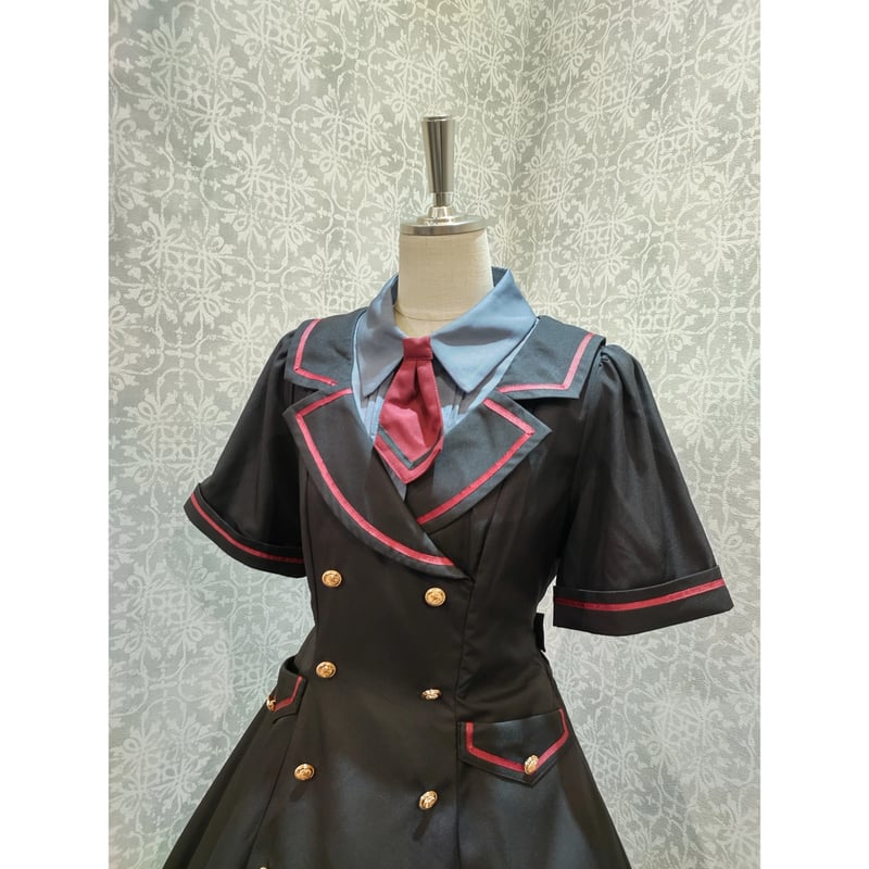 Amavel ダブルブレスト 軍服　ワンピース 　ワインレッド　ブラック Amavel】Marine Cadet ワンピース/126170492 | KIST ONL