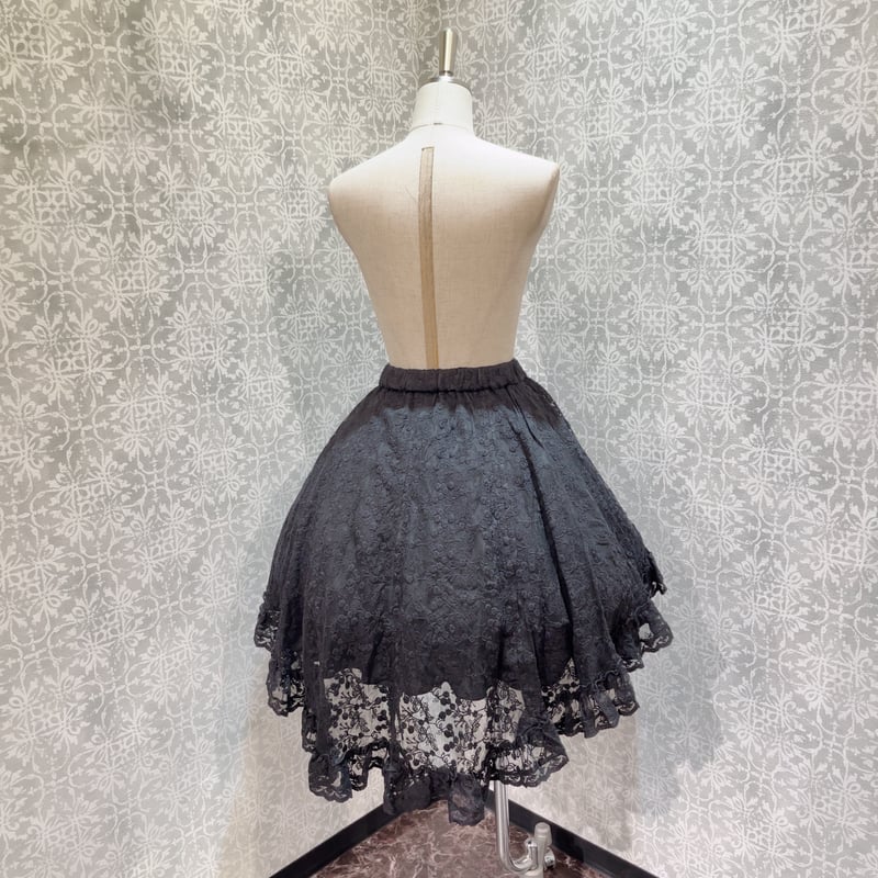 【希少・美品】ATELIER PIERROT ふんわり スカート 総柄 リボン ATELIER-PIERROT】Victorian Ruffle Lace Skirt/GS