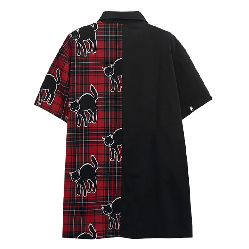 LISTEN FLAVOR】やんのかステップ黒猫2WAYシャツ（2423557） | KIS