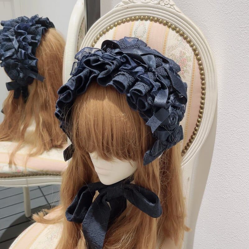星箱Works】 真夜中の囁き ヘッドドレス/ブラック・ネイビー 星箱Works】 真夜中の囁き ヘッドドレス/ブラック・ネイビー
